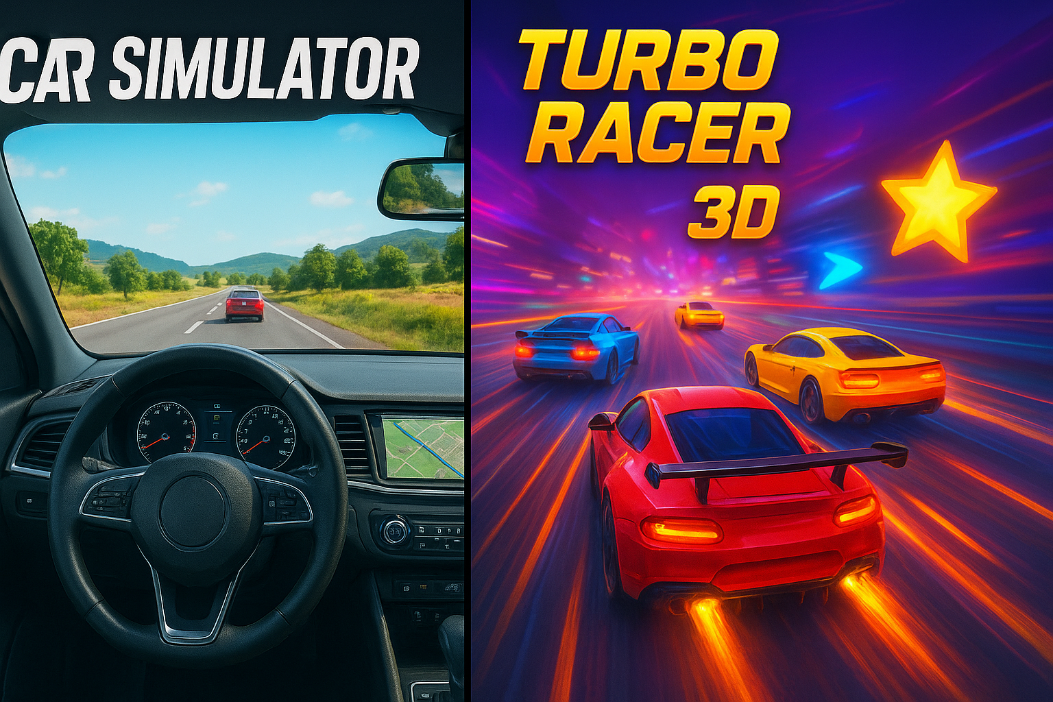 Car Simulator 3D vs Turbo Racer 3D
